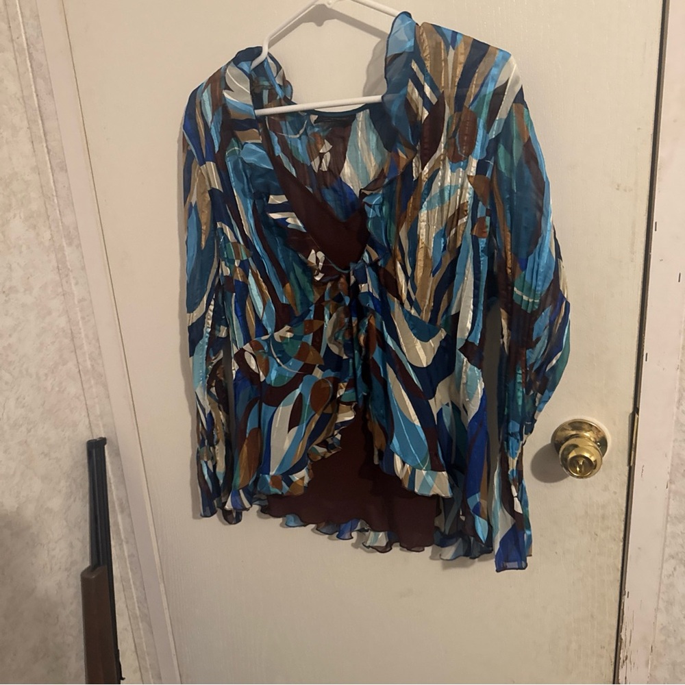 Ladies dressy sheer blouse with tank top. New never worn.
